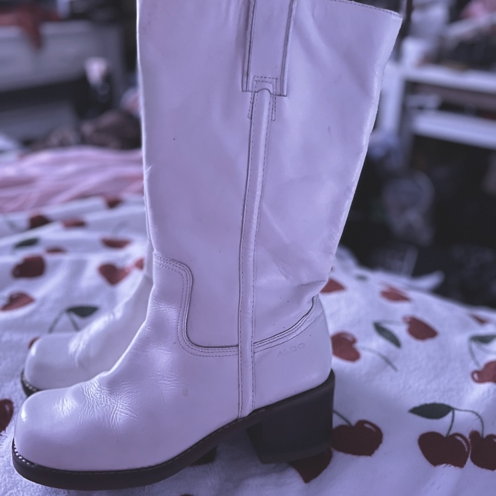 🤍Creme colored Aldo Boots, Good Condition. Genuine Real Leather🤍 - Picture 1 of 12